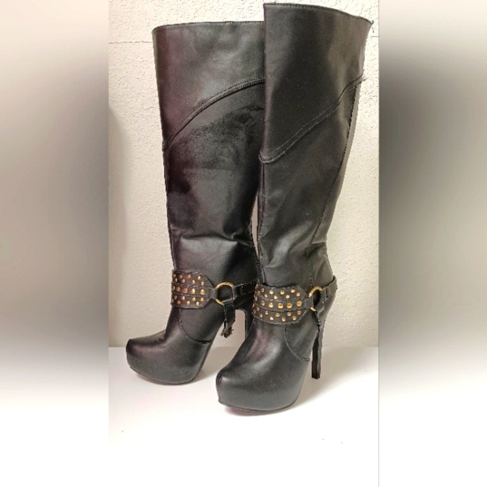 Stilletto Heel Studded Boots